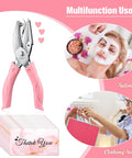 Heart Shaped Handheld Punch Card Kit With 100 Reward Cards, pink single hole paper puncher, uses in salon and clothing store