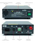 Front and back view of RPS-30M Beefy 30 Amp Compact Regulated Bench Power Supply With 13.8V DC Output And Screw Terminals Plus Cigarette Plug