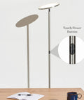 Super Bright LED Floor Lamp Torchiere For Living Room And Office Dimmable Tall Standing Lamp With Warm 3000K Glow 2190 Lumens Brushed Nickel Finish