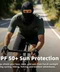 Cyclist wearing All Season Balaclava Face Mask For Men And Women With UPF 50 Plus UV Protection, Windproof Ride Gear