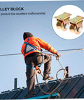 Heavy Duty Track Wheel Pulley Block Two Pack With V Type Groove Sliding Gate Roller For Sliding Doors shown on roof setup