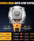 Beast 850Nm Cordless Brushless Impact Wrench Kit, 21V 1/2 Inch, Max 640 Ft-Lbs Torque, reverse mode auto-stop system