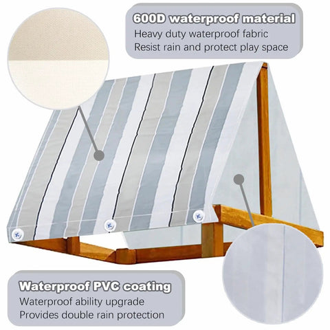 All Season Protection 43 By 90 Inches Swing Set Canopy Replacement Tarp Made From Waterproof 600D Oxford Cloth with Stripe Pattern