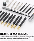 21 Piece Heavy Duty Punch Tool Set With Double Sided Copper Hammer, Four Interchangeable Heads For Auto And Mechanical Work, Protected Steel Chisel Pin Kit To Fix Tough Jobs Like A Pro, premium material tools