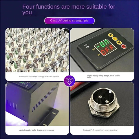 Straight Up Heavy Duty Dual Head UV LED Curing Lamp 7200W Slick Post Cure Rig For 3D Printed Resin Models And Circuit Board Screen Repair With 365nm 395nm 405nm Settings