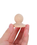 Top Shelf Unfinished Wood Drawer Pulls Ten Pack Round Mushroom Cabinet Knobs For Dresser Kitchen Cupboard Sturdy Base Heavy Duty Furniture Handles No Fuss Setup in hand