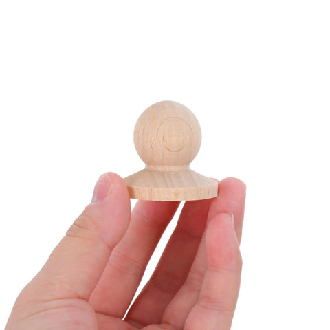 Top Shelf Unfinished Wood Drawer Pulls Ten Pack Round Mushroom Cabinet Knobs For Dresser Kitchen Cupboard Sturdy Base Heavy Duty Furniture Handles No Fuss Setup in hand