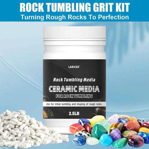 2.5 Lb Ceramic Media For Rock Tumbling Non Abrasive Filler Size Three Sixteenth By Three Eighth Inch Reusable Rock Protecting Cushion