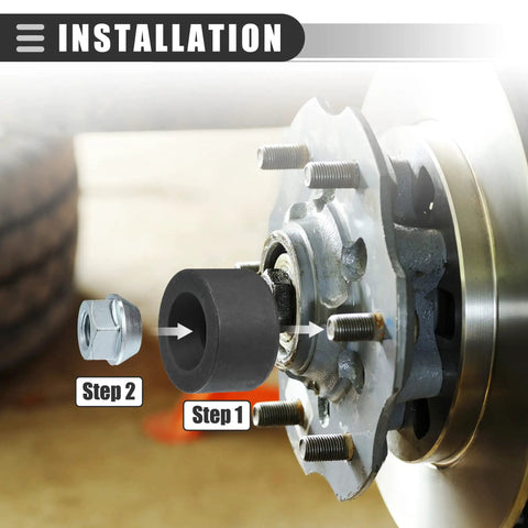 Installation guide for Universal Wheel Stud Installer Tool For Cars And Light Trucks, step-by-step using heavy duty lug nut tool.