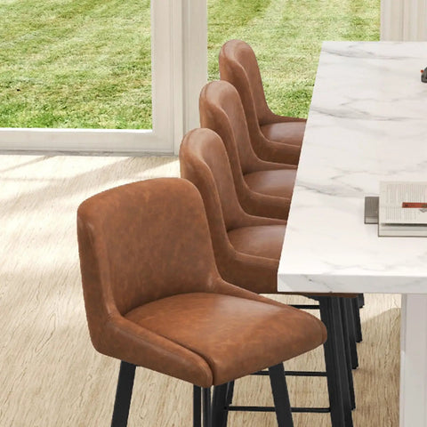 Swivel Bar Stools Set Of Three 26 Inch High Comfy Upholstered Barstools With Backs For Kitchen Island Modern Counter Height Chairs