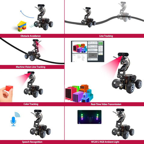 PiCar Pro V2 Robot Car Kit With 4 DOF Robotic Arm For Raspberry Pi 5 4 3 obstacle avoidance and line tracking