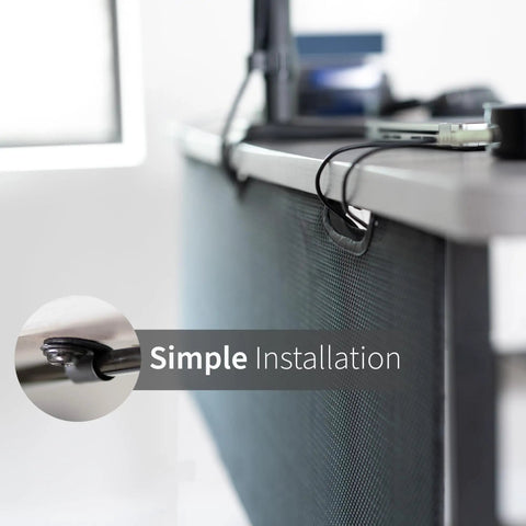 60-Inch Under Desk Privacy Panel With Cable Management Sleeve And Wire Hider Kit Black Desk Skirt System Desk-Skirt-60 for simple installation