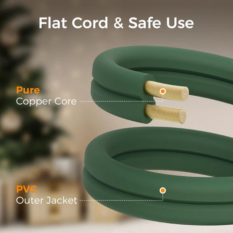 Foot Pedal Switch Extension Cord With On Off Switch, 3 Outlets, 10 Foot Length, showing copper core and PVC jacket