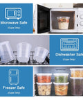 Bulk 60 Pack Deli Containers With Lids 8 16 32 Oz BPA Free Airtight Leakproof Plastic Storage Jars in microwave, dishwasher, freezer