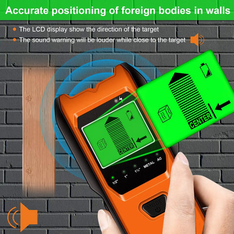 Pro Grade 5 In 1 Wall Scanner Stud Finder With Glowing Hd Display And Crisp Audio Tone For Zero Headache Metal Stud Pipe Ac Wire Spotting Behind Drywall In Bright Tropical Orange