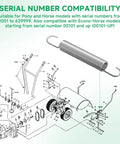 1492099 Tiller Clutch Spring for Two-Speed Rear Tine Tillers with diagram for compatibility with Pony Horse and models