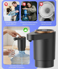 Easy Pour Workhorse Portable Electric Water Jug Pump For 5 Gallon Bottles With USB C Charging Dual High Power Motors Fast Flow Dispenser Fits 2 To 5 Gallon Jugs For Home Office Camping RV Black dispensing water