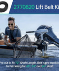 Lift Belt Kit for Ulterra trolling motors with 45, 54, or 60 inch shaft on boat in water