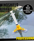 Car Windshield Repair Kit For Chips And Scratches, Quick Fix Auto Glass Crack Repair Tool suctioned on vehicle windshield
