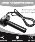 Quick Twist Throttle Grip Kit With Rolling Bearing, Waterproof Plug And Play Harness, Imitation Carbon Fiber Handle