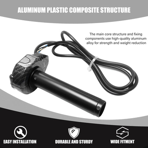 Quick Twist Throttle Grip Kit With Rolling Bearing, Waterproof Plug And Play Harness, Imitation Carbon Fiber Handle