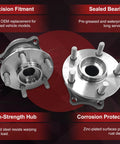 Two Piece Rear Wheel Bearing And Hub Assembly 5 Lug Set Fits Scion FR S Toyota 86 GR86 Subaru Outback Forester Impreza Legacy Crosstrek WRX 2008-2020 Replacement with precision fitment and corrosion protection features.