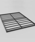 Queen Size 2 Inch Low Profile Bunkie Board With Reinforced Steel Slats And Durable Fabric Cover For Memory Foam Or Innerspring Mattresses Hella Sturdy No Fuss Setup Bedroom Glow Up, black steel slats layout.