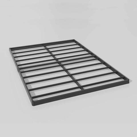 Queen Size 2 Inch Low Profile Bunkie Board With Reinforced Steel Slats And Durable Fabric Cover For Memory Foam Or Innerspring Mattresses Hella Sturdy No Fuss Setup Bedroom Glow Up, black steel slats layout.