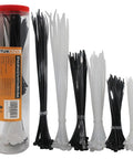 Heavy Duty Zip Ties Assorted Pack 6 Inch 40Lb 8 Inch 50Lb 12 Inch 50Lb Nylon 66 UV Resistant Indoor Outdoor Cable Ties