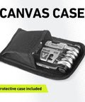 Compact Bike Multitool With Carry Case, 19 Tools For Grab And Go Repairs, Includes Hex Wrenches in protective canvas case
