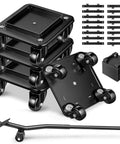 Heavy Duty 2000 Lbs Furniture Dolly Set Of 4 with ball bearing casters and removable baffles for secure stable transport