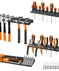 Wall Mount Hand Tool Organizer Set Of 4 Includes Screwdriver Organizer Pliers Holder Hammer Rack And Hardware Storage Shelf For Garage Workshop Or Shed Durable Metal With Powder Coat Finish
