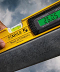 Heavy Duty 24 Inch Digital Magnetic Spirit Level Featuring Dual Electronic Modules For Dead On Angle And Slope Readings Built Tough Waterproof Aluminum Build For Serious Crews with digital display and droplets.
