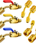 7 Piece DIY Friendly Air Conditioning Refrigerant Valve And Adapter Kit For HVAC R410A R134A R12 R22 1/4 Inch Fittings