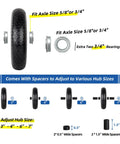 16 Inch Flat Free Solid Tire And Wheel For Garden Carts Wheelbarrows And Lawn Mowers Tire Size 4.80 4.00 8 diagram