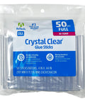 Hi Temp 4 Inch Glue Sticks Pack 50 Count For All Purpose Hot Glue Crafting Scrapbooking Diy School Projects Bonds Paper Plastic Wood Fabric Metal Ceramic Foam Ribbon Lace And More in clear packaging.