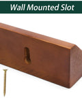 Wall mount slot of Solid Wood Golf Ball Display Case With Walnut Finish, includes screw and anchor for secure installation.