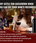 Wine Vacuum Sealer With Real Time Pressure Gauge And Hand Pump, Reusable Bottle Stoppers For Red And White Wines, Airtight Seal Keeps Your Wine Fresh Way Longer on wine bottle