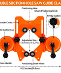 Double suction guide clamp for Diamond Drill Bits Set For Tile And Glass 10-Piece Hollow Hole Saw Kit. Adjustable fixture detail.
