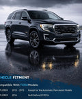 Ford Explorer parked on wet pavement, highlighting compatibility with Complete Electric Power Steering Rack And Pinion Assembly Replacement For Ford Explorer 2013 2014 2015 2016 Plug And Play Kit Easy Install Core Return Required Lifetime Warranty Eligible.