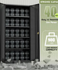 72 Inch Metal Storage Cabinet With Locking Doors, Your Go To Heavy Duty Garage Organizer, Tall Office Cabinet With Adjustable Shelves For Home Pantry Classroom Or Workshop, Scratch Resistant Powder Coat Finish, open view showing interior shelving and capacity.