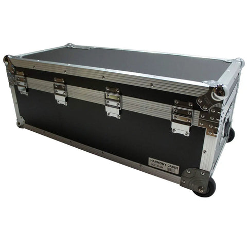 Midsize Drum Hardware Case Heavy Duty Hard Shell Utility Tote For Serious Gear Hauling Durable Plywood Road Transport Box with casters.