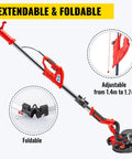 Drywall Sander Workhorse 750W With 800 To 1750 RPM Variable Speed Foldable Sheetrock Design Telescoping Handle