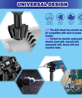 Dude, Check This Out! Premium Universal 8 Piece Drill Chuck Key Wrench Set shown with compatible power tools and design features.
