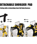 3D Rings Industrial Fall Protection Safety Harness with detachable shoulder pad and leg tongue buckles