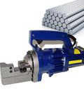 MXJCKSOQ Electric Hydraulic Rebar Cutter For Steel Rod 4-20mm Portable Cutting Tool with motor and steel rods.