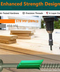 80 Pcs Timber Screws Self Drilling Size 14 X Two And A Half Inch Heavy-Duty Green Coated Exterior Lag Screws for decking
