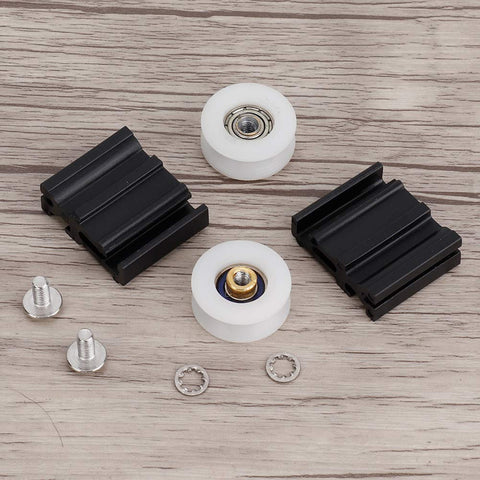 22mm Greenhouse Door Wheel Replacement Kit For Sliding Doors, Super Smooth Roller Set For Halls Style Greenhouses, components displayed