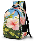 Blue Sky Hibiscus Print Backpack for Everyday Use Unisex Large Capacity Daypack Durable Polyester Travel School Bag With Smooth Zippers Easy Clean Design
