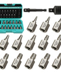 15 Piece Screw Extractor Set for Stripped Bolts and Screws, Easy Out Bolt Extractor Kit with Three Eighths Inch Hex Drive